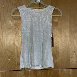 Only Hearts Metallic Jersey Cutaway Tank Top